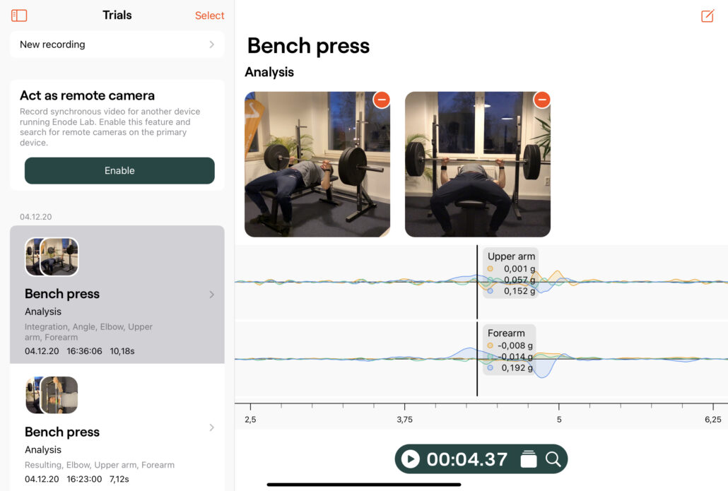 Enode Lab Trial View