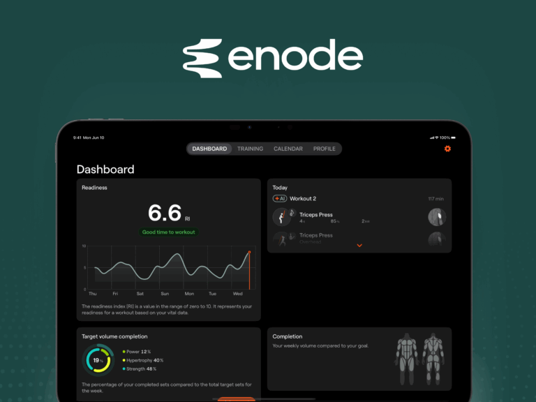 iPad Screenshot showing Enode app start screen.